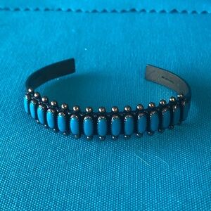Vintage Wheeler Copper and Synthetic Turquoise Cuff Bracelet